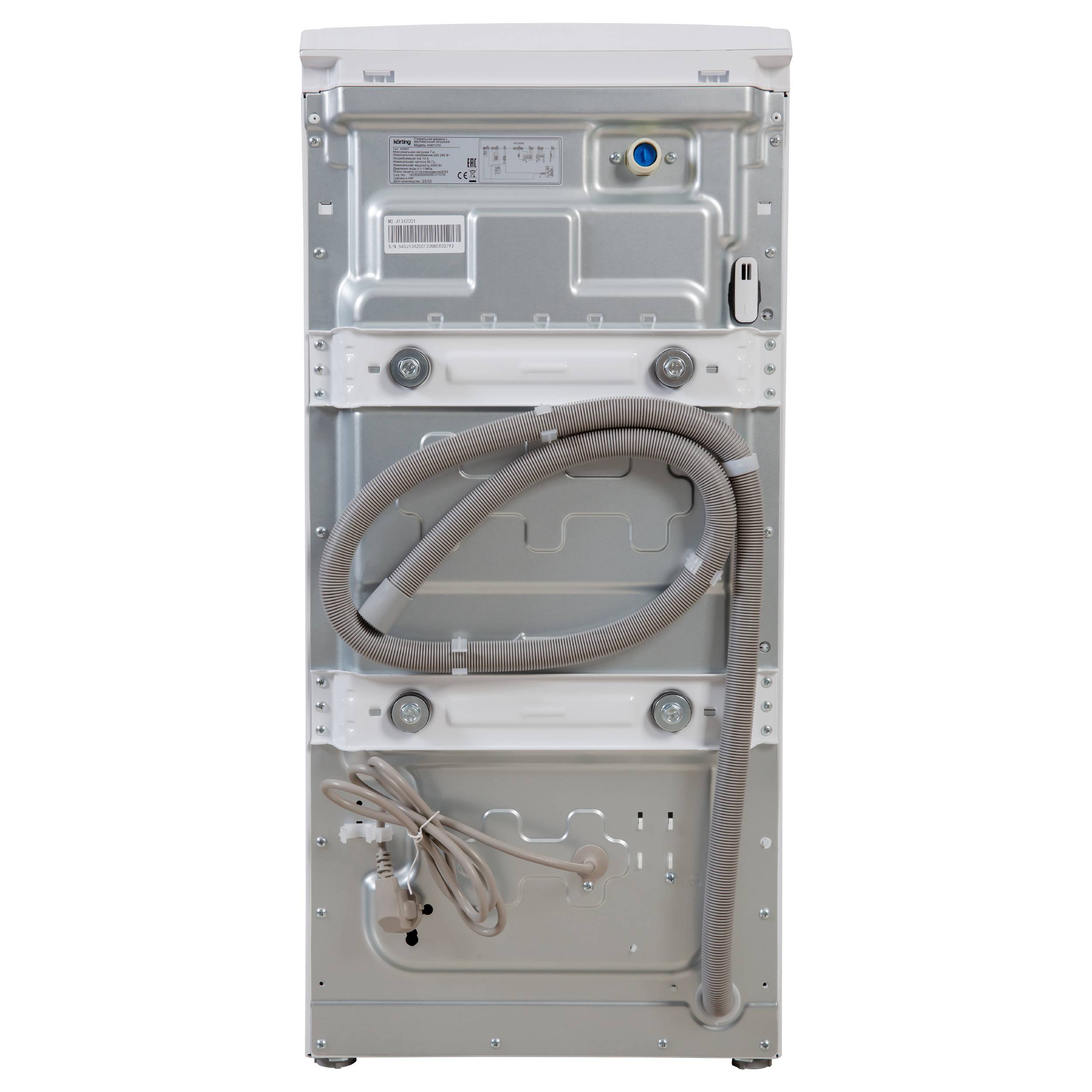 Отдельностоящая стиральная машина Korting KWMT 1270 I с вертикальной загрузкой - фото 8